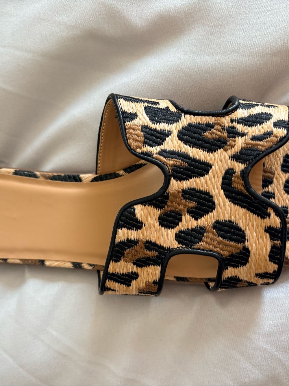 a new day Leopard-Print Slide Sandal in Tan, Black and Brown